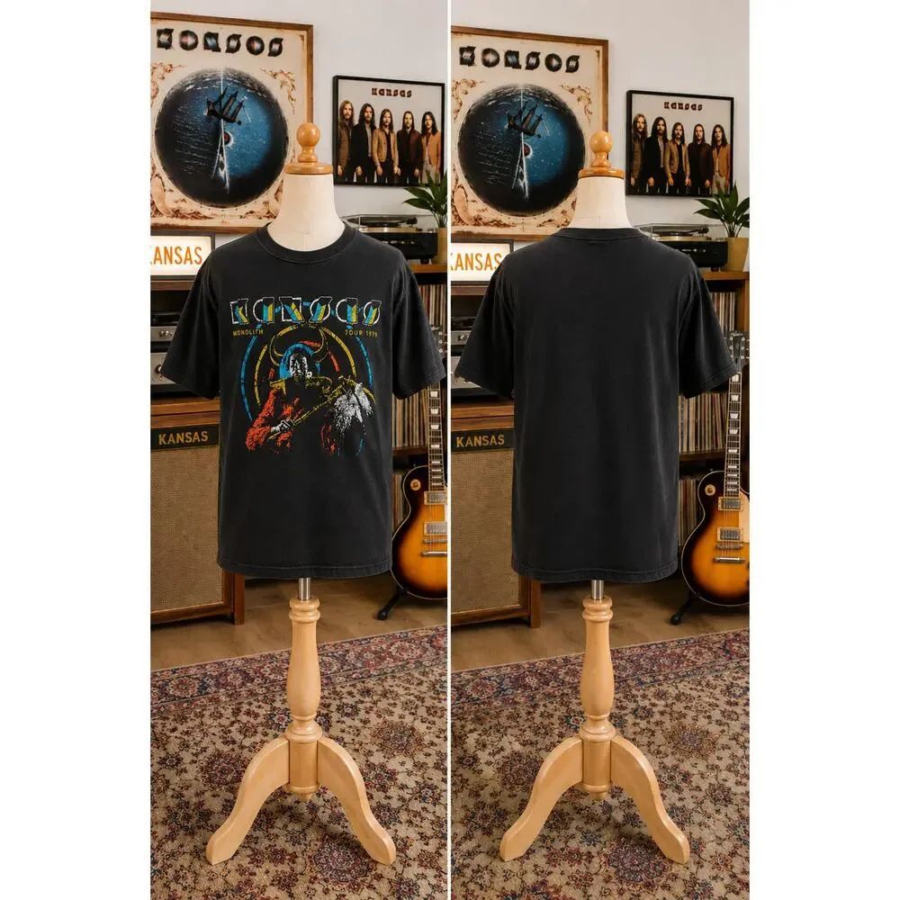 Kansas Monolith Tour 1979 Graphic Band Tee Black Medium Rock Shirt